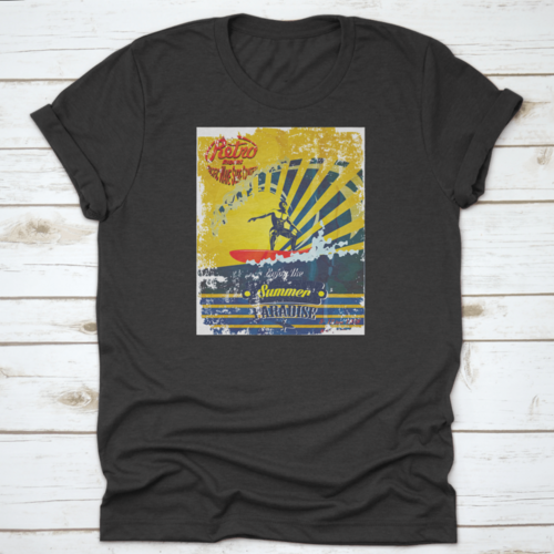 Drawing Hawaii Surf Beach Scene Summer Vibes It’S Time For Break Shirt