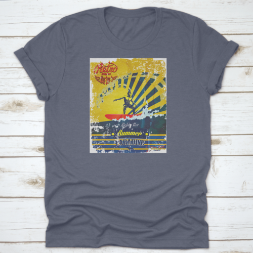 Drawing Hawaii Surf Beach Scene Summer Vibes It’S Time For Break Shirt