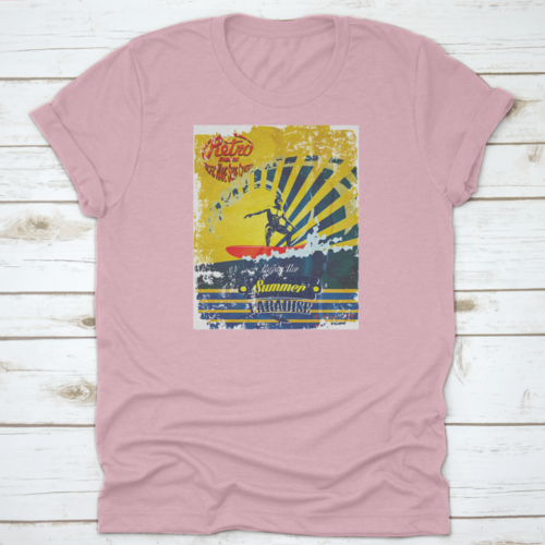 Drawing Hawaii Surf Beach Scene Summer Vibes It’S Time For Break Shirt