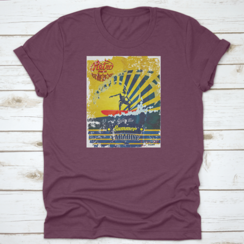 Drawing Hawaii Surf Beach Scene Summer Vibes It’S Time For Break Shirt