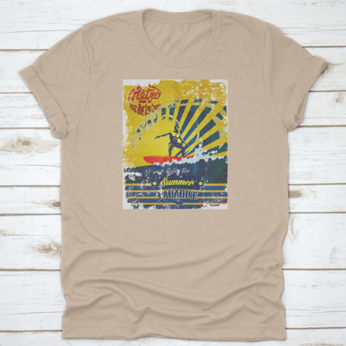 Drawing Hawaii Surf Beach Scene Summer Vibes It’S Time For Break Shirt