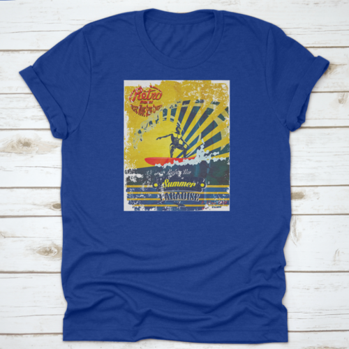 Drawing Hawaii Surf Beach Scene Summer Vibes It’S Time For Break Shirt