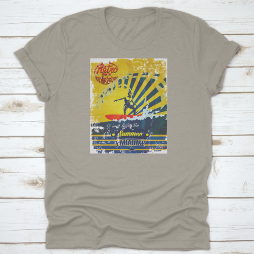 Drawing Hawaii Surf Beach Scene Summer Vibes It’S Time For Break Shirt