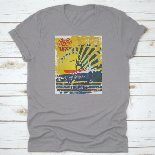 Drawing Hawaii Surf Beach Scene Summer Vibes It’S Time For Break Shirt