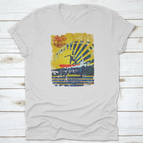 Drawing Hawaii Surf Beach Scene Summer Vibes It’S Time For Break Shirt