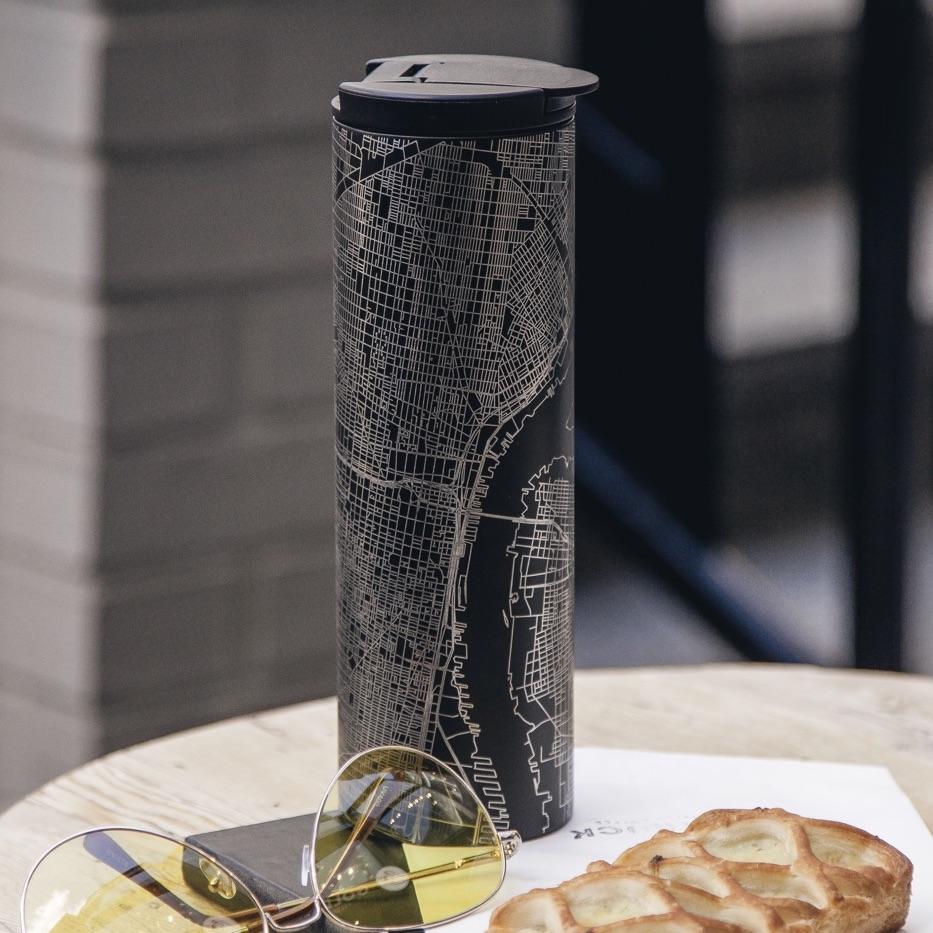 Kona - Hawaii Engraved Map Tumbler in Matte Black